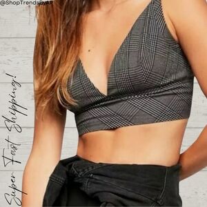 Intimately Free People Glen Check Plaid Crop Top